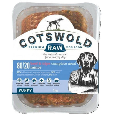 Cotswold Raw Working Dog Puppy Active Beef and Tripe Mince 1kg