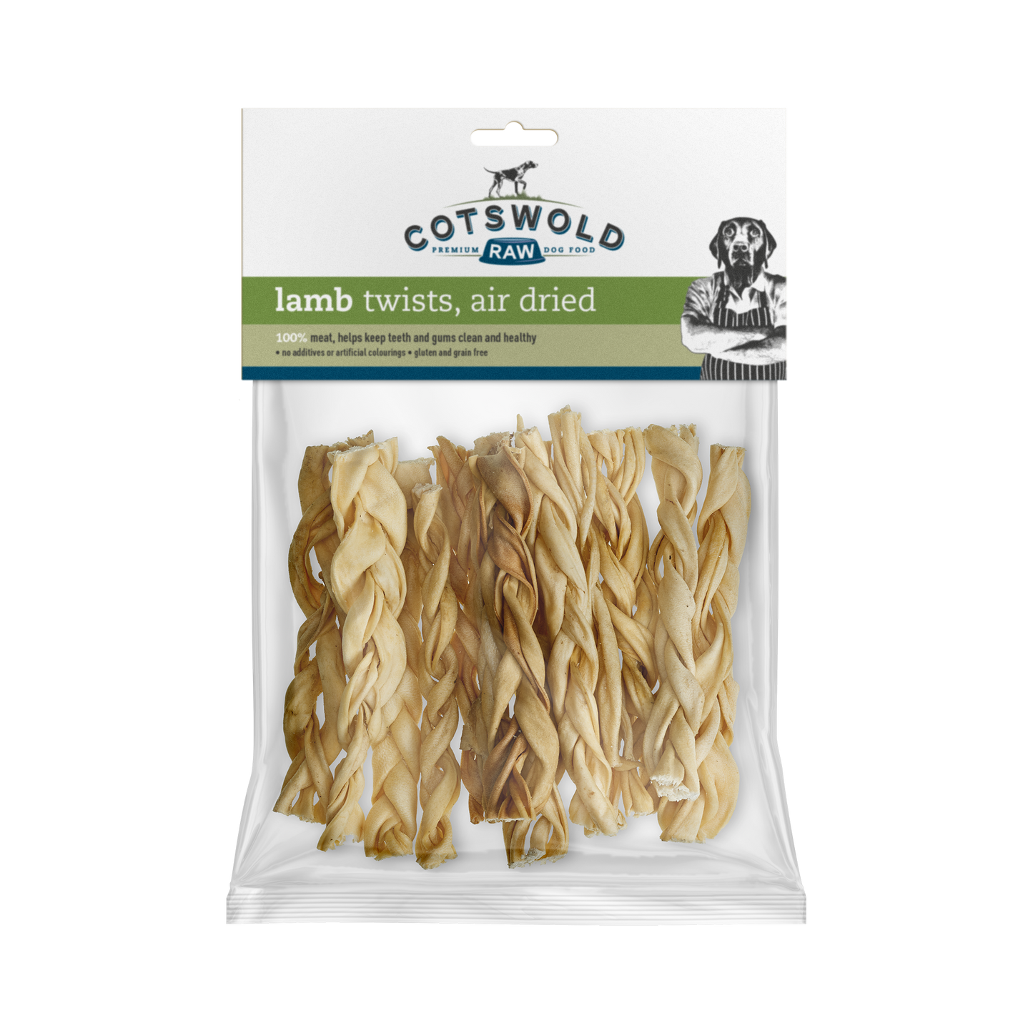 Cotswold Raw Natural Dried Treat Lamb Twists 150g