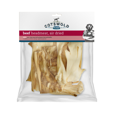 Cotswold Raw Natural Dried Treat Beef Headmeat 250g