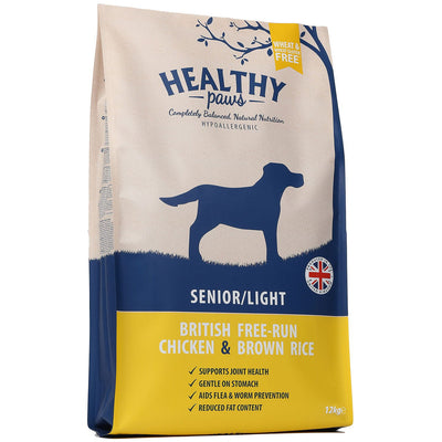 Happy Pet Senior/Light Dry Dog Food - British Free-Run Chicken & Brown Rice  - 12kg