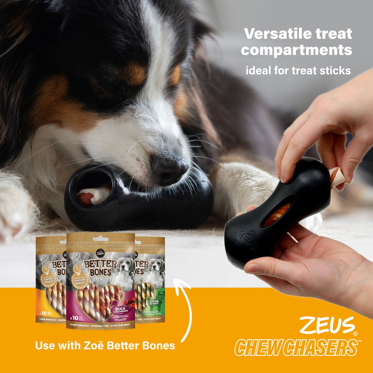 Zeus ChewChasers Treat Peanut Black 14cm