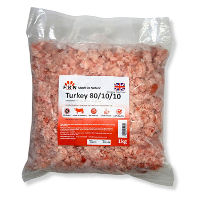 Fur Baby Nutrition Turkey 80-10-10 Frozen Dog Food 1kg