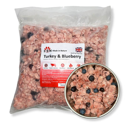 Fur Baby Nutrition Turkey & Blueberry Frozen Dog Food 1kg