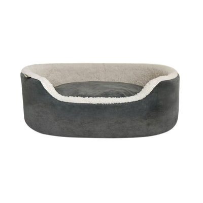 Dream Paws Oval Velvet Bed - Grey - Medium