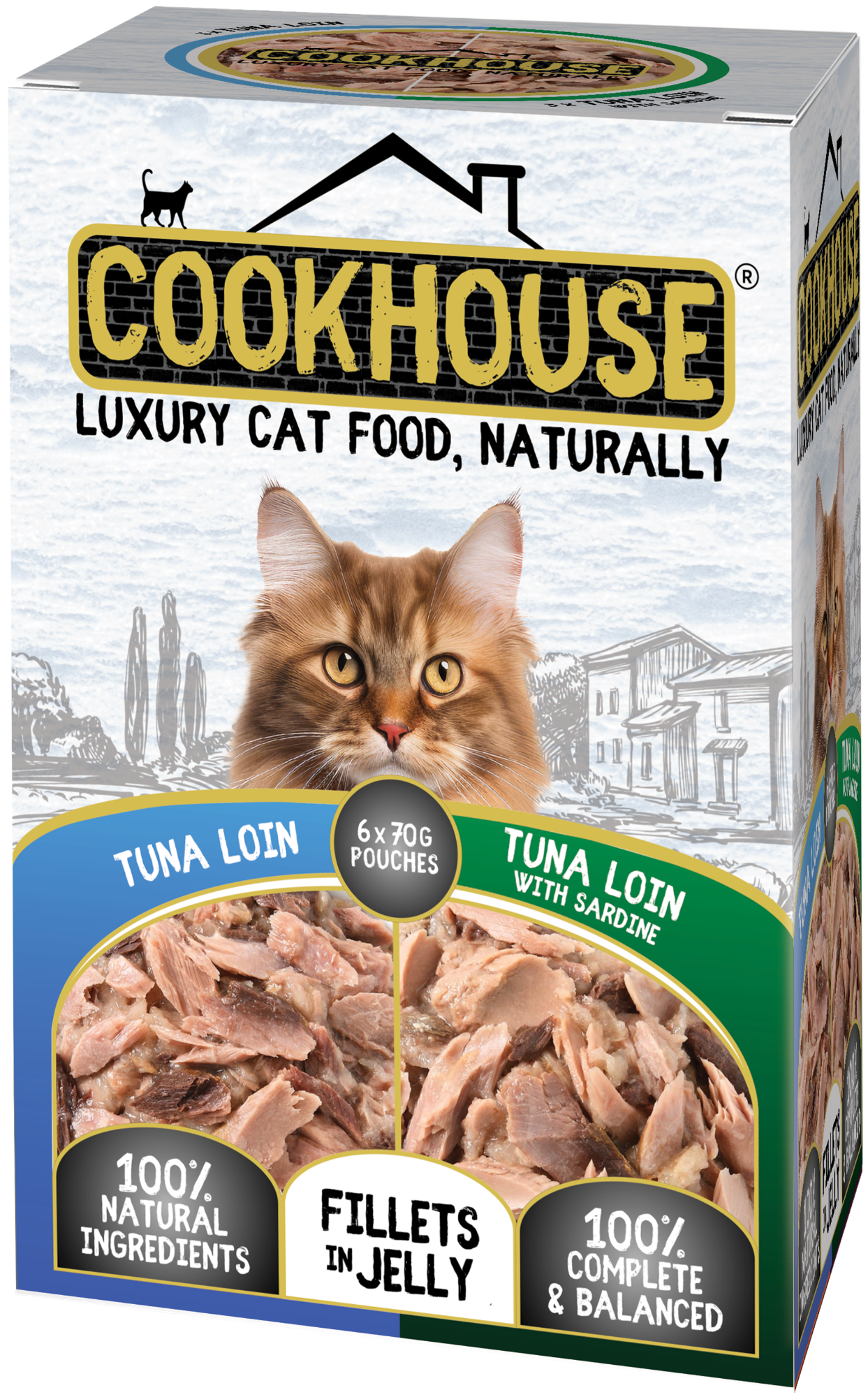 COOKHOUSE Luxury Cat Food - Fillets in Jelly - Tuna Loin with Sardine ...