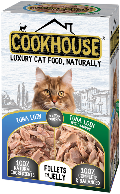 COOKHOUSE Luxury Cat Food - Fillets in Jelly - Tuna Loin with Sardine 6 x 70g
