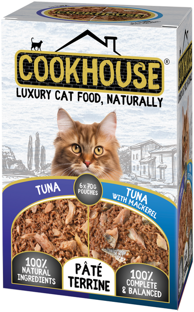 COOKHOUSE Luxury Cat Food - Terrines - Tuna with Mackerel - 6 x 70g