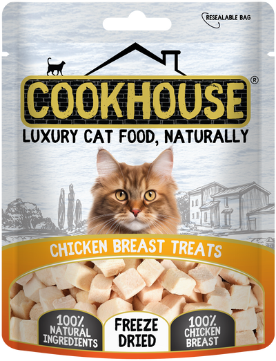 COOKHOUSE Luxury Cat Treats - Freeze Dried - 100% Chicken Breast