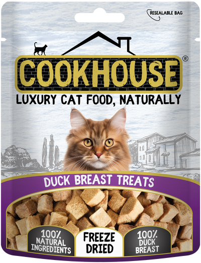COOKHOUSE Luxury Cat Treats - Freeze Dried - 100% Duck Breast