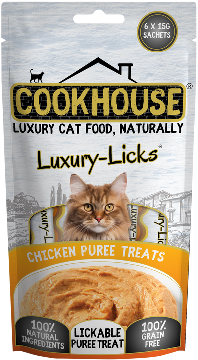 COOKHOUSE Luxury Cat Treats - Luxury Licks Puree - Chicken