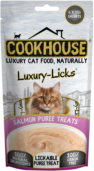 COOKHOUSE Luxury Cat Treats - Luxury Licks Puree - Salmon
