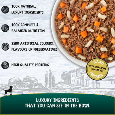 COOKHOUSE Luxury Dog Food - Terrines - Tuna with Carrots - 15 x 100g