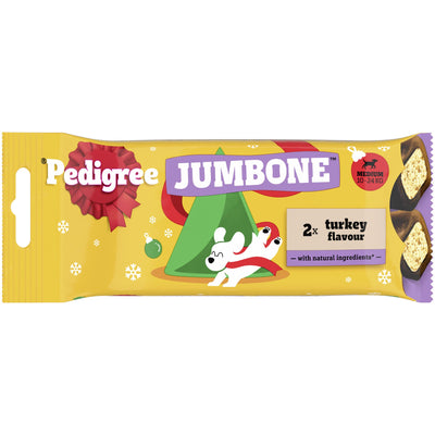 Pedigree Christmas Jumbone Medium Dog Treats With Turkey Flavour 2 Chews