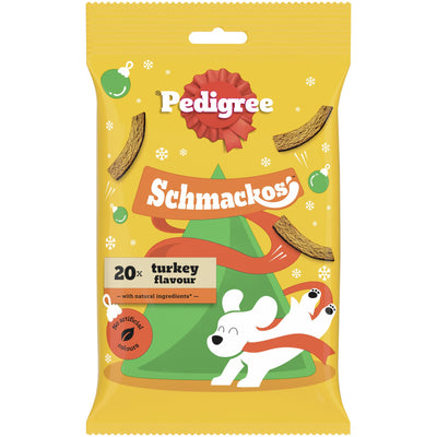Pedigree Christmas Schmackos Dog Treats With Turkey 20 Sticks