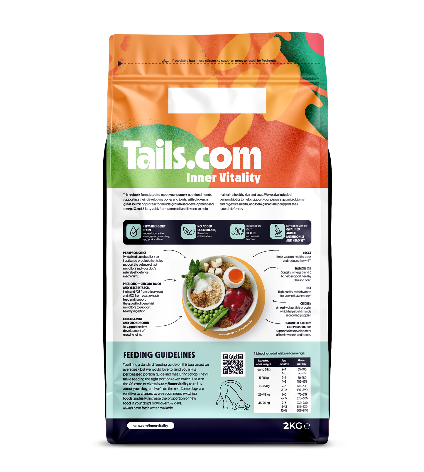 Tails.com Inner Vitality Puppy Chicken Dry Dog Food 2kg