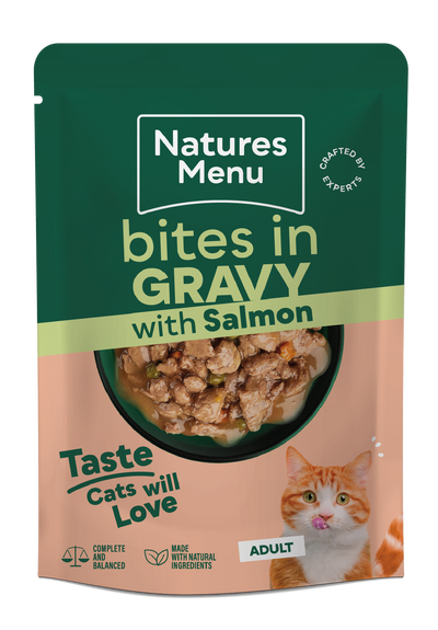 Natures Menu Cat Bites In Gravy Salmon 85g