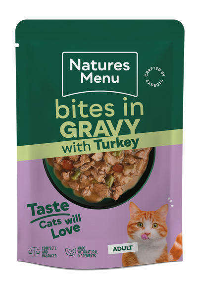 Natures Menu Cat Bites In Gravy Turkey 85g
