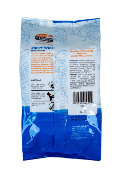 Palmer's For Pets Puppy Wipes With Cocoa Butter 100ct