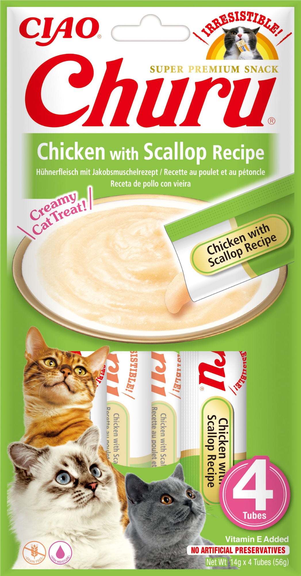 Churu 4 Pack Chicken with Scallop Recipe