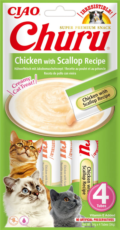 Churu 4 Pack Chicken with Scallop Recipe