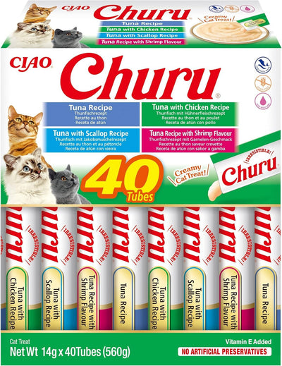 Churu 40 Pack Box Tuna Seafood Variety