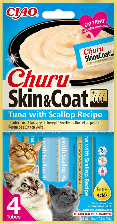 Churu Skin&Coat 4 Pack Tuna with Scallop Recipe