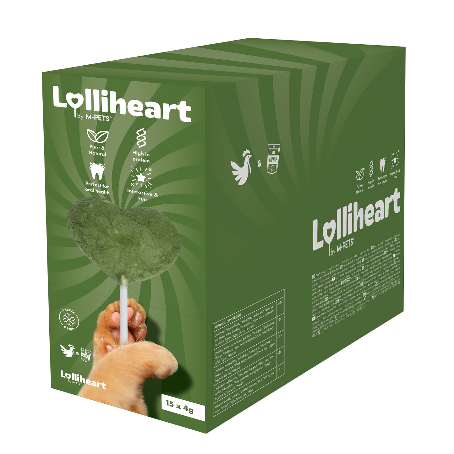 Lolliheart Cat treat Chicken & Catnip 15pc CDU