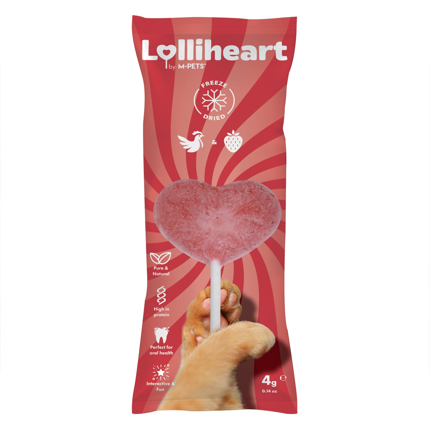 Lolliheart Cat Treat Chicken & Strawberry 15pc CDU