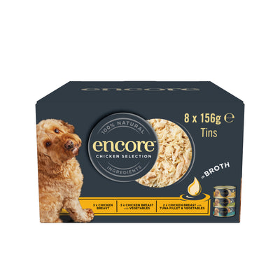 Encore Dog Tin Chicken Selection in Broth 8 x 156g