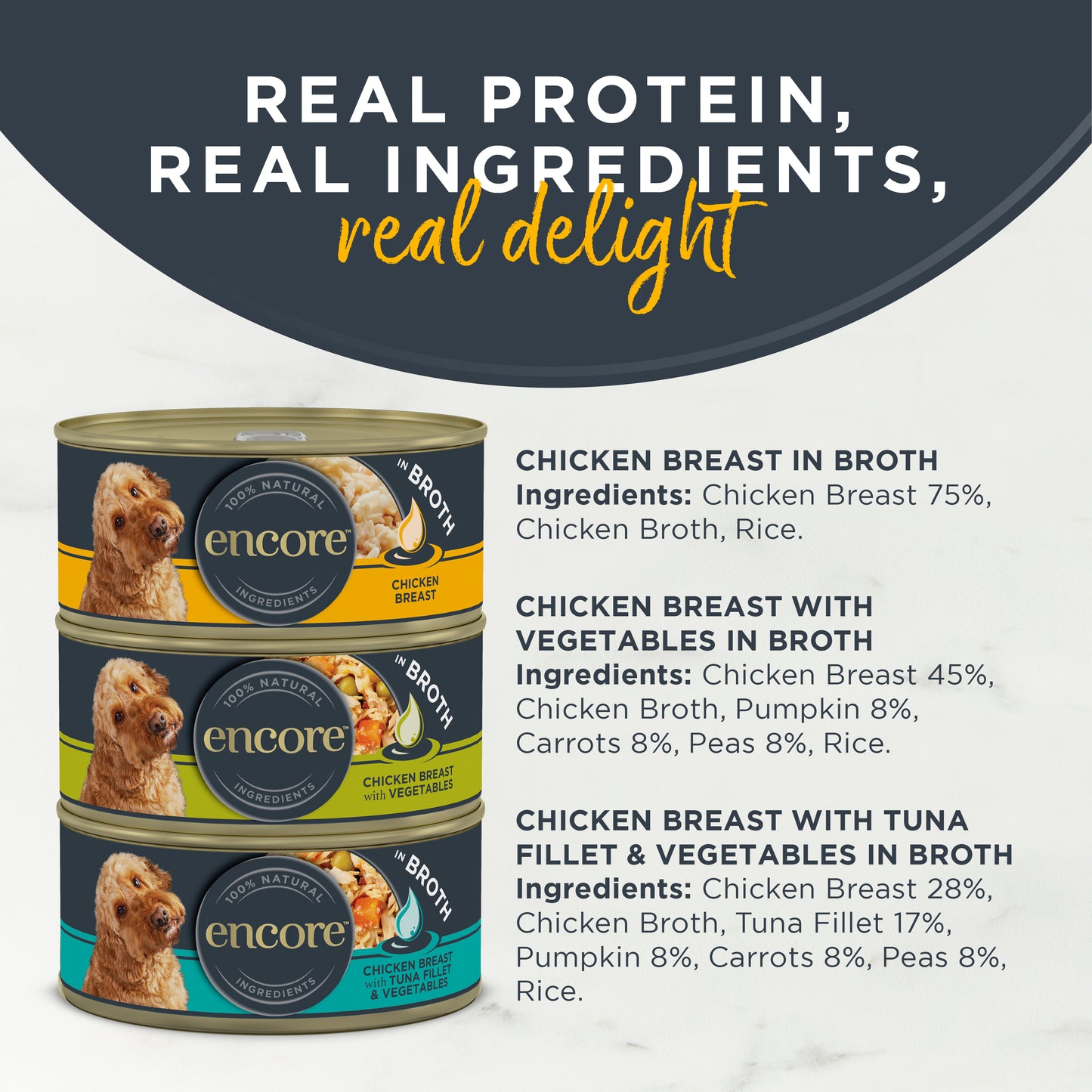 Encore Dog Tin Chicken Selection in Broth 8 x 156g