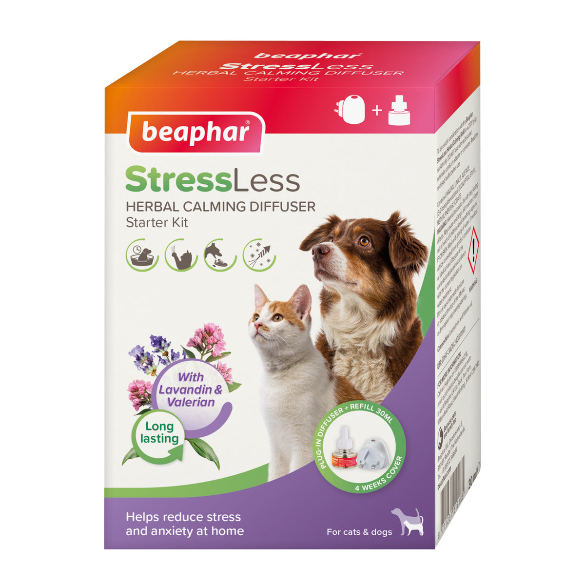 Beaphar StressLess Herbal Calming Diffuser Cats & Dogs Starter Kit 1x ...