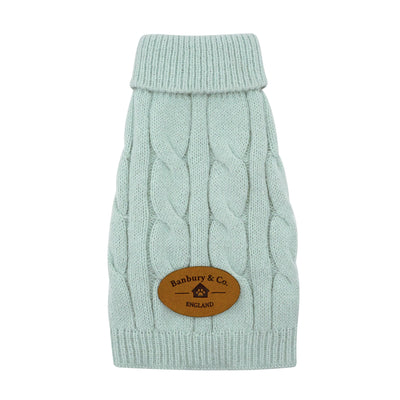Banbury & Co Rural Retreats Seafoam Knit Dog Jumper Small