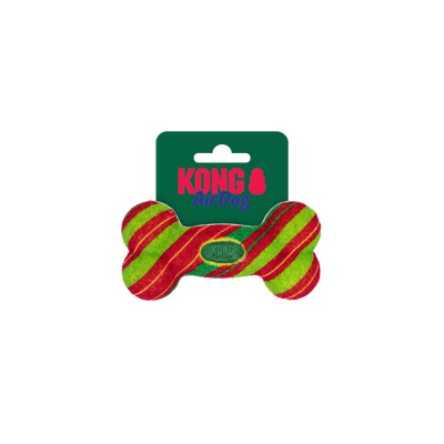 KONG Holiday AirDog Squeaker Bone Stripe Small