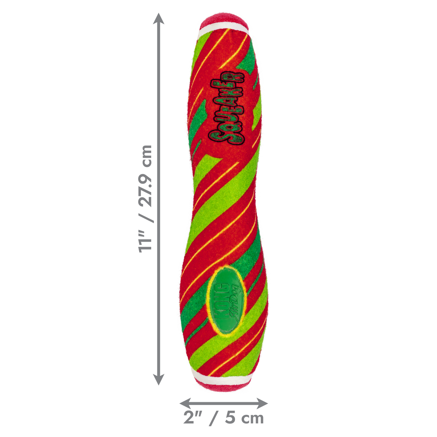 KONG Holiday AirDog Squeaker Stick Stripe Large