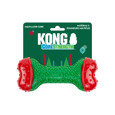 KONG Holiday CoreStrength Bone Green Medium/Large