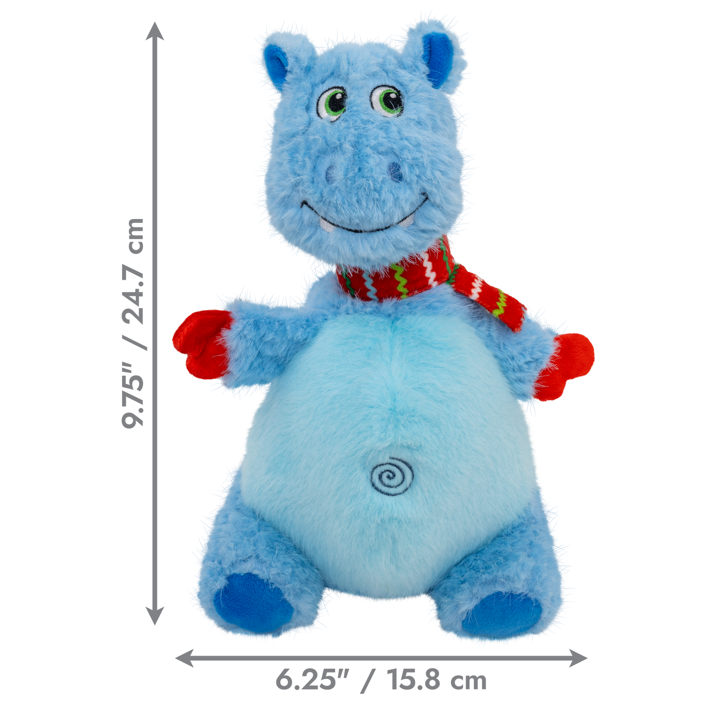 KONG Holiday Knots Belly Hippo Blue Medium/Large