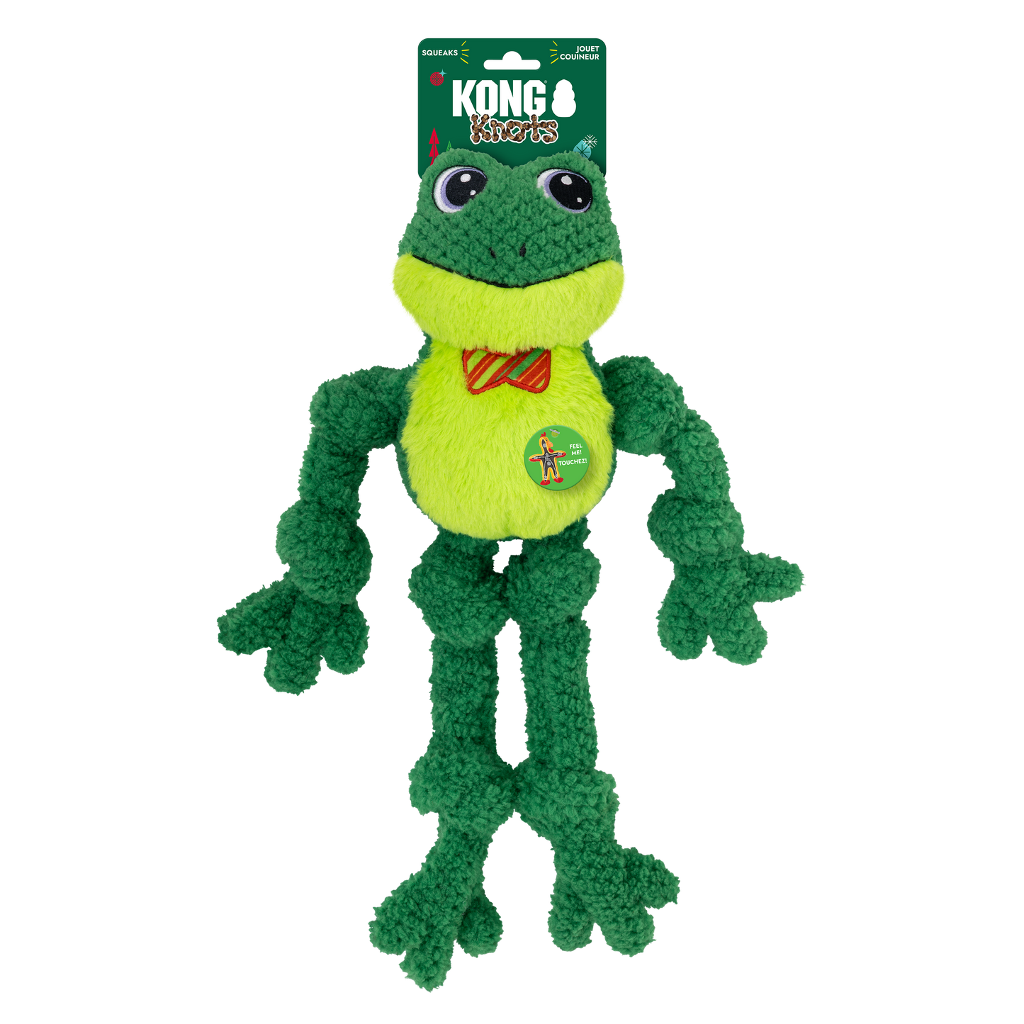 KONG Holiday Knots Bow Tie Frog Large/Extra Large
