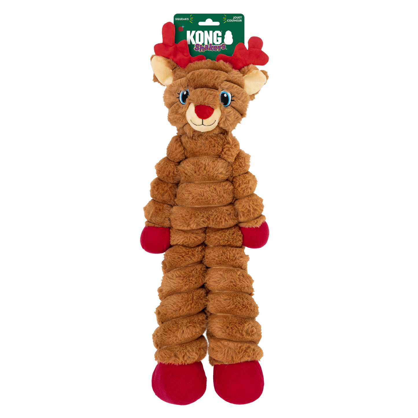 KONG Holiday Shakers Crumples Reindeer Red Extra Large