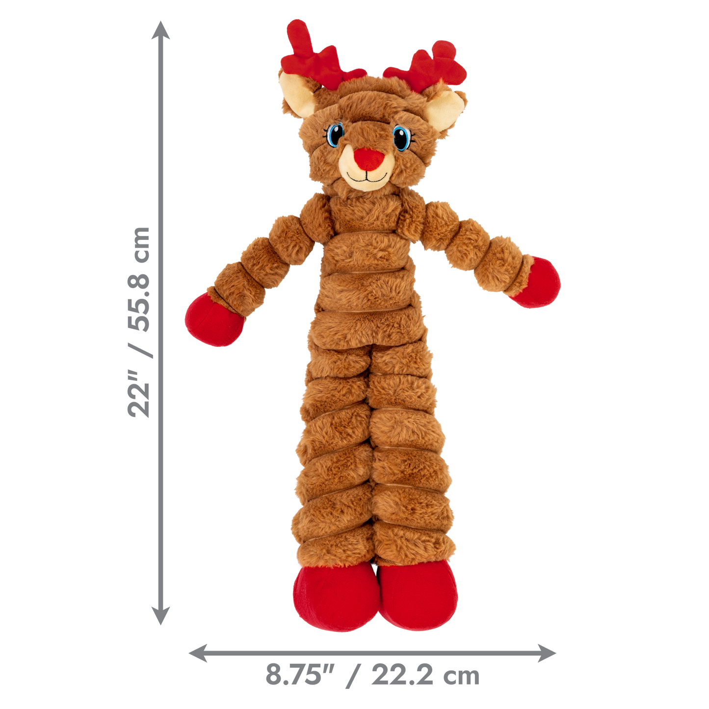 KONG Holiday Shakers Crumples Reindeer Red Extra Large