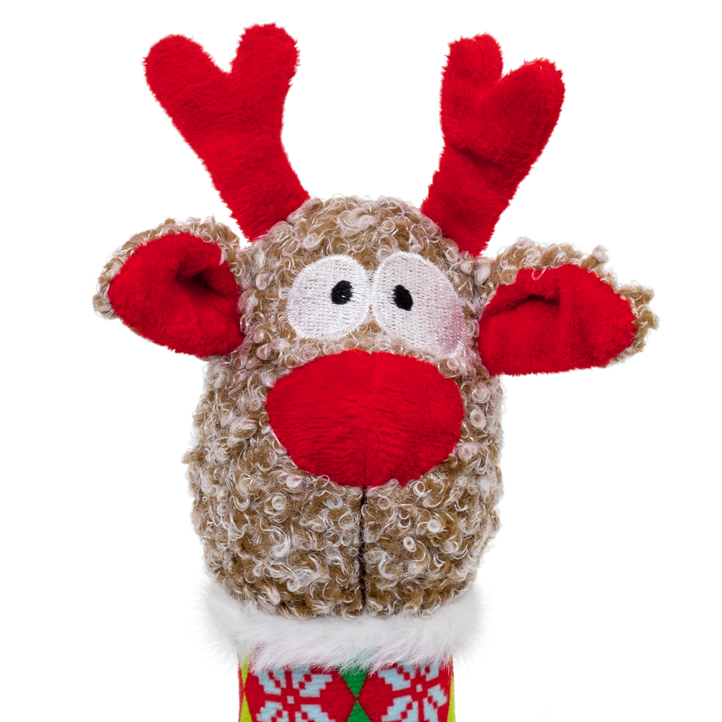 KONG Holiday Shakers Luvs Argyle Reindeer Medium