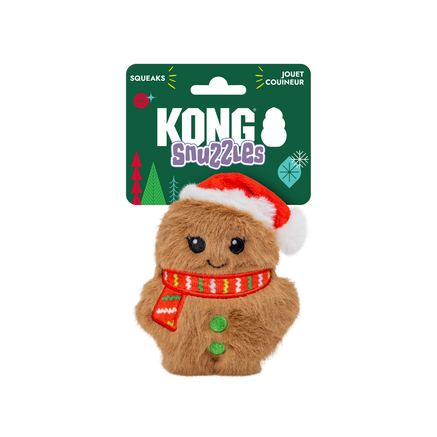 KONG Holiday Snuzzles Mini Santa Gingerbread Extra Small