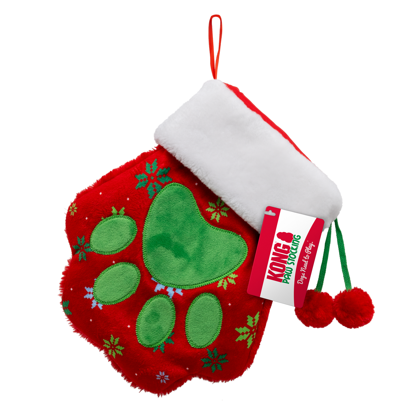 KONG Holiday Stocking Paw Red Large