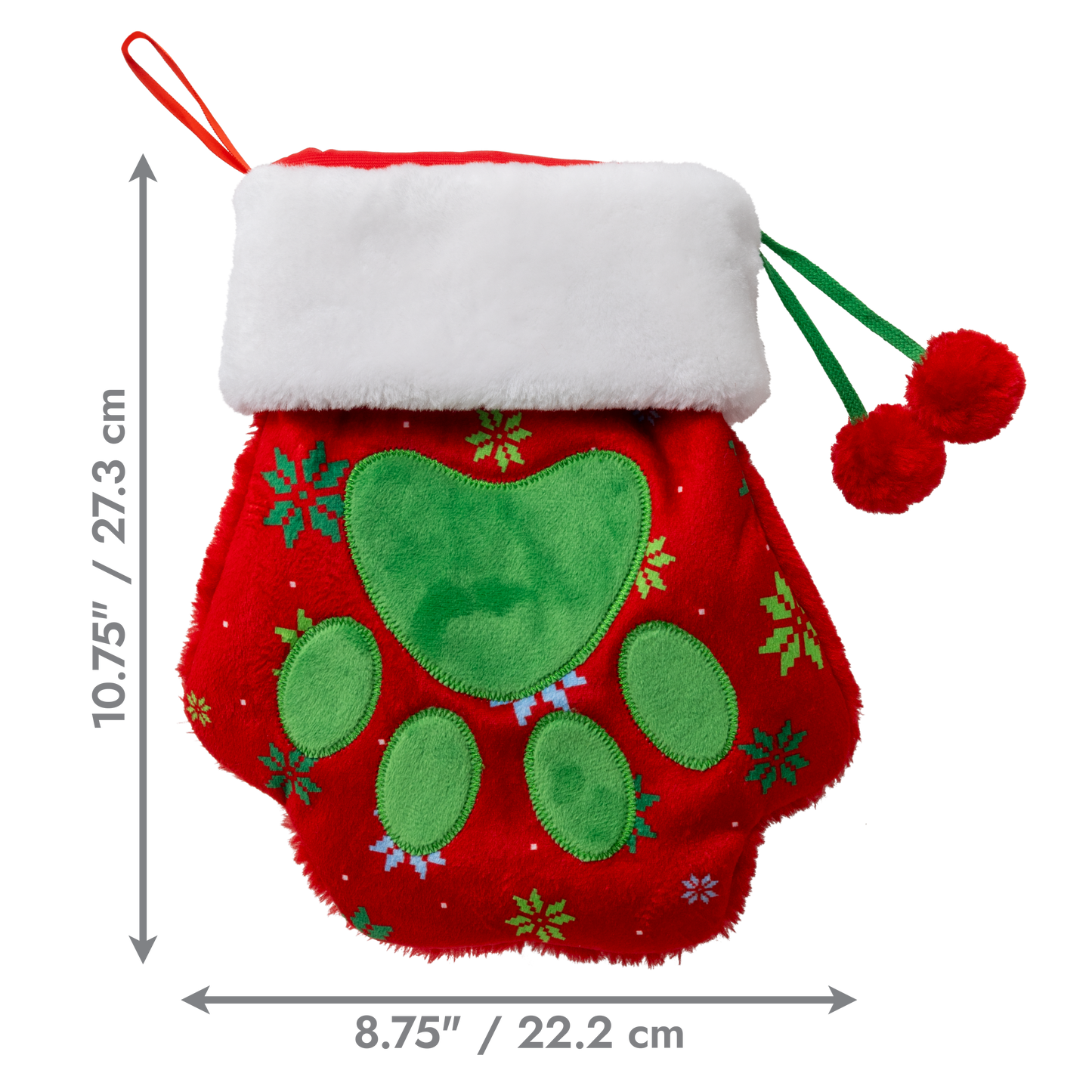 KONG Holiday Stocking Paw Red Large