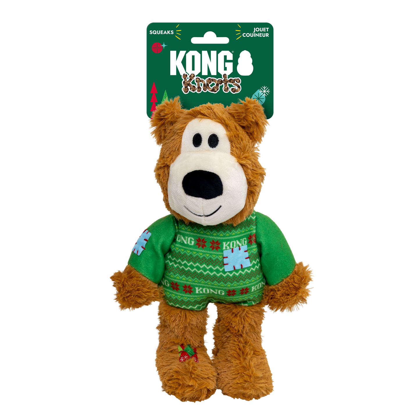 KONG Holiday Wild Knots Sweater Bear Green Medium/Large