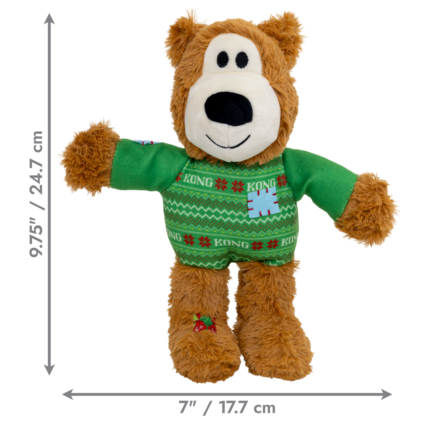 KONG Holiday Wild Knots Sweater Bear Green Medium/Large