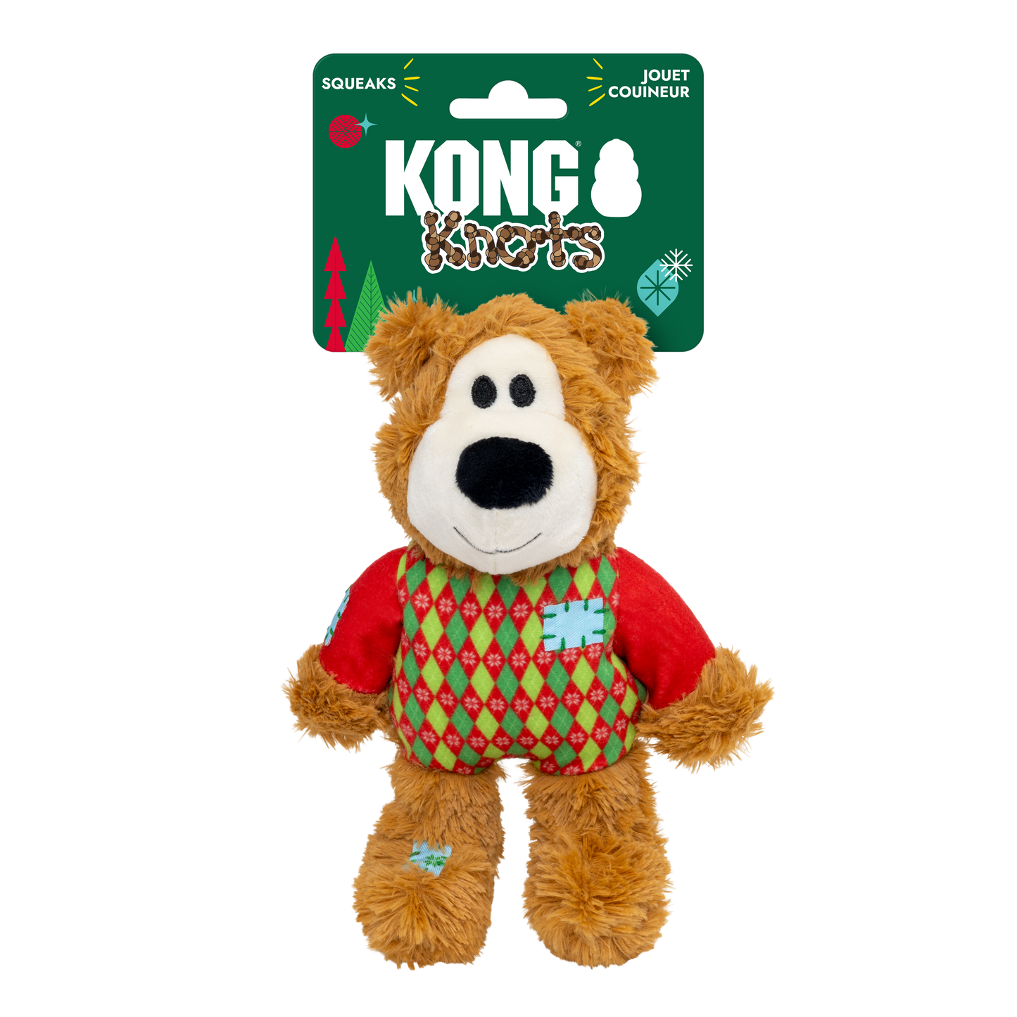 KONG Holiday Wild Knots Sweater Bear Red Small/Medium
