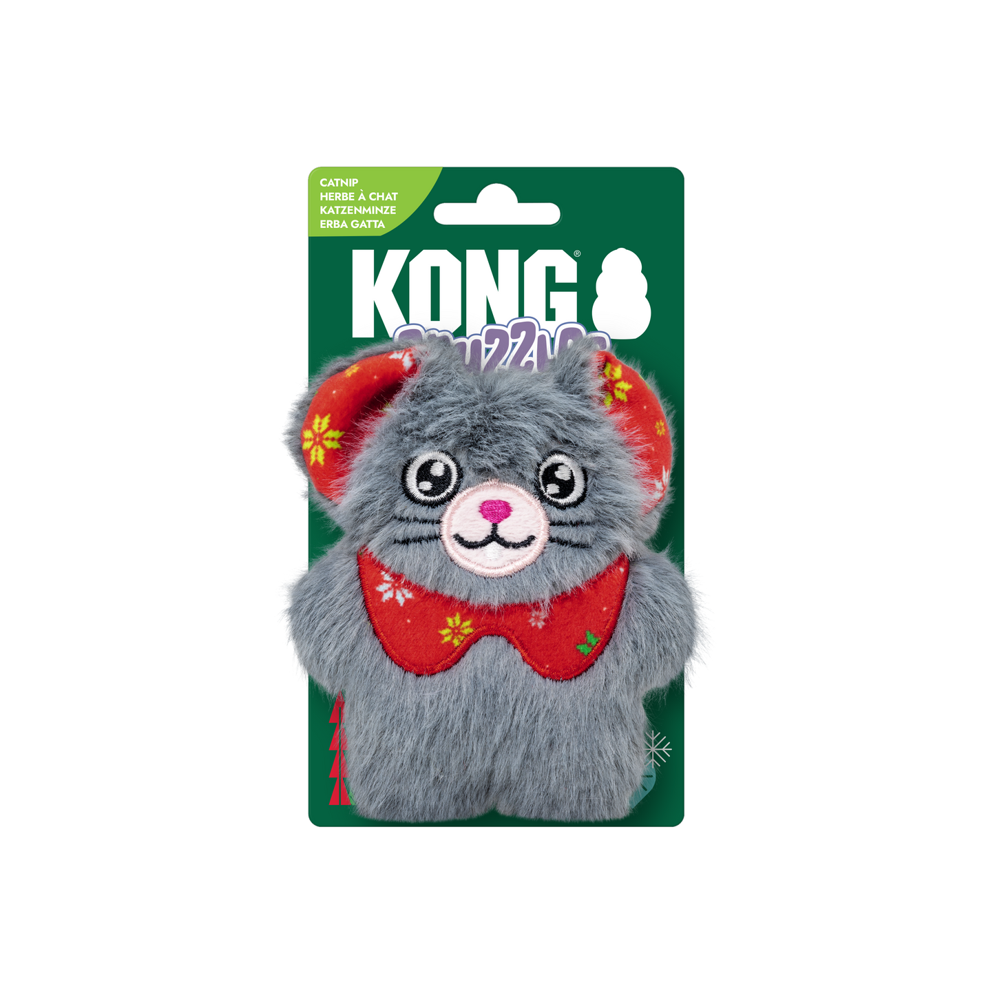 KONG Holiday Cat Snuzzles Mouse Grey