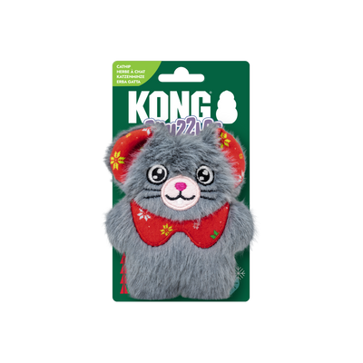 KONG Holiday Cat Snuzzles Mouse Grey