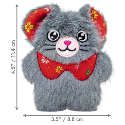 KONG Holiday Cat Snuzzles Mouse Grey