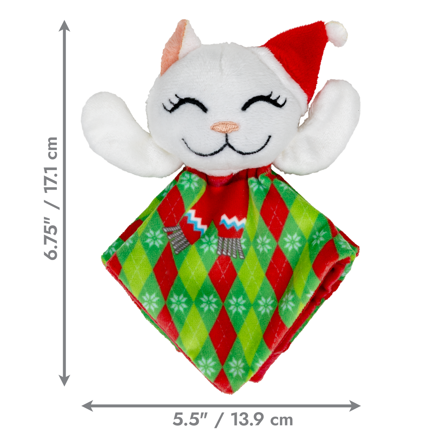 KONG Holiday Crackles Santa Kitty Argyle